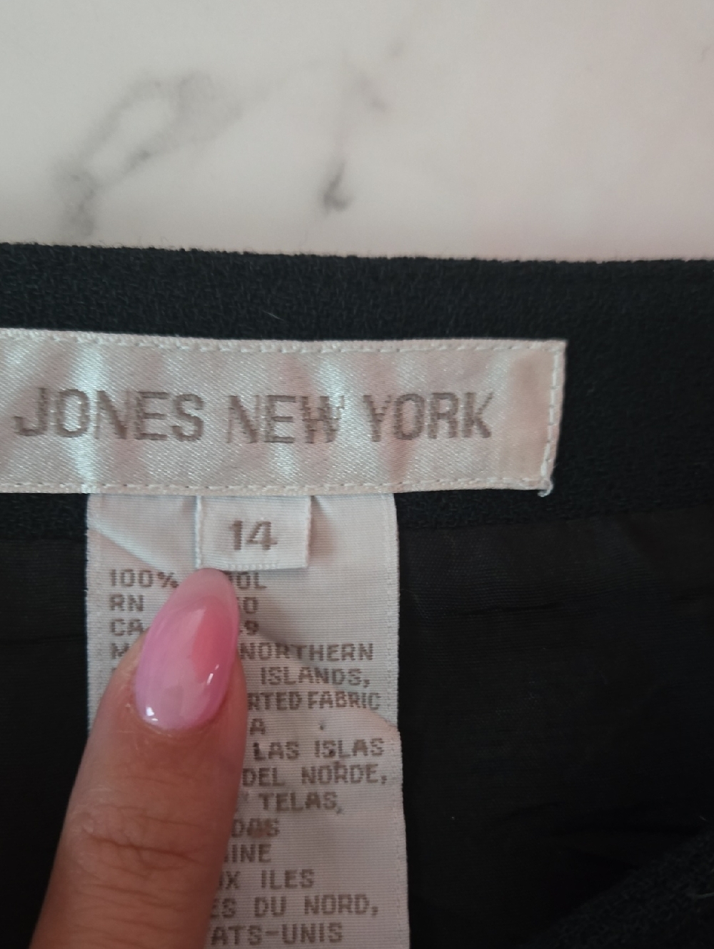 Jones New York Black Wool Wrap Skirt 90s Minimalist Office Siren Vintage - Picture 12 of 12